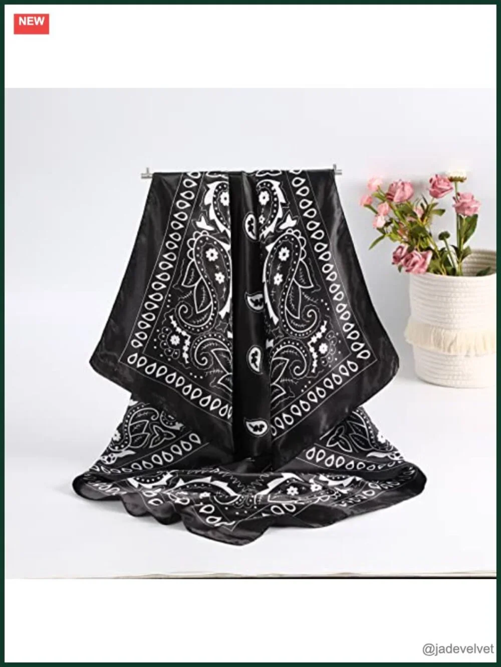 4 Pack Large Square Silk-Like Satin Scarves for Hair and Fashion